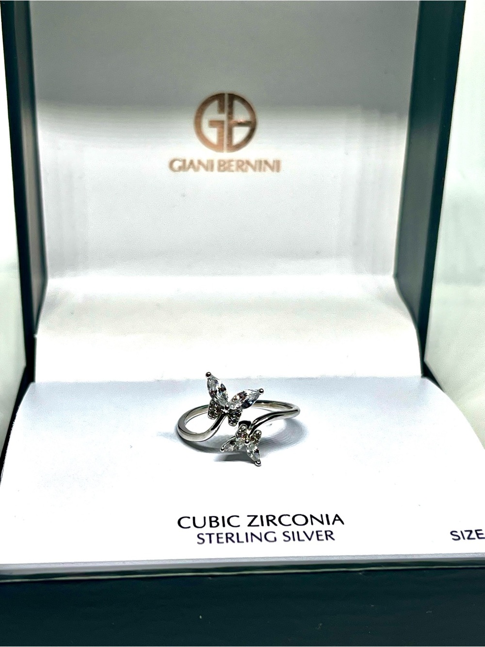 Giani Bernini Sterling Silver Cubic Zirconia Butterfly Ring NWT